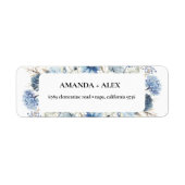 Étiquette Mariage de fleurs de printemps bleu Dusty (Devant)