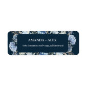 Étiquette Mariage de fleurs de printemps bleu Dusty (Devant)