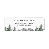 Étiquette Mariage de Forest Mountain Adresse de retour (Devant)