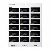 Étiquette Mariage de goth officiel Gold Scroll (Feuille entière)