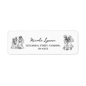 Étiquette Mariage de Halloween Fantaisiste Dessiné à la Main (Devant)