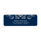 Étiquette Mariage de la marine Blue Silver (Devant)