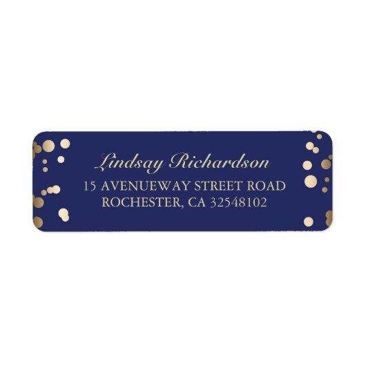 Étiquette Mariage de la Marine Gold Confetti (Devant)