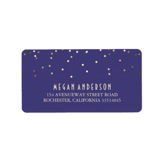 Étiquette Mariage de la Marine Gold Confetti (Devant)