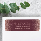 Étiquette Mariage de la Parties scintillant d'or Rose de Bou