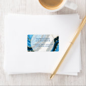 Étiquette Mariage de l'agate Pearles de couleur bleu marine (En situation)