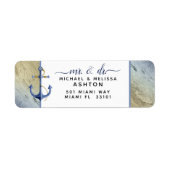 Étiquette mariage de l'événement #Nautical Navy Blue Gold Wa (Devant)