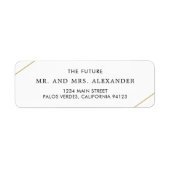 Étiquette Mariage de lignes d'or géométriques modernes Adres (Devant)