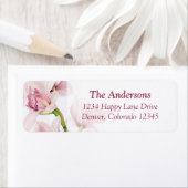 Étiquette Mariage de l'orchidée Cymbidium Adresse de retour  (En situation)