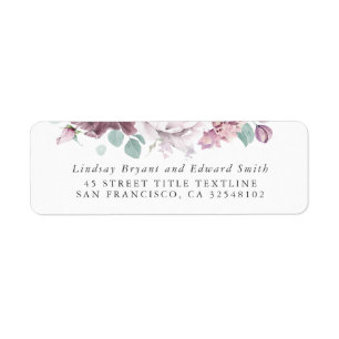 Étiquette Mariage de Mauve Floral
