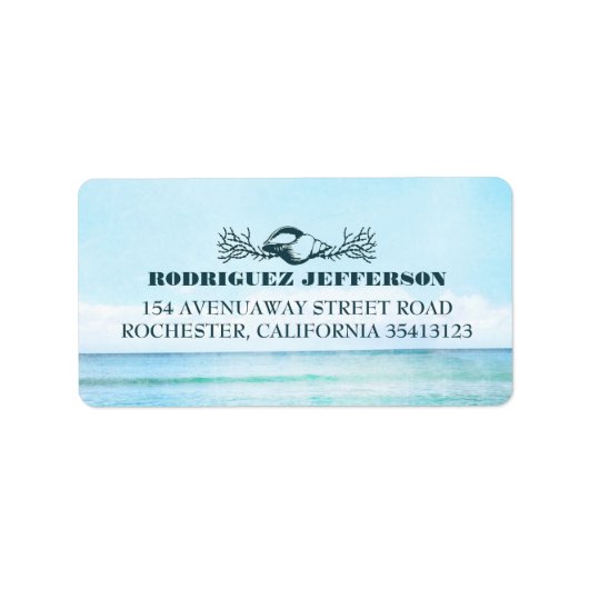 Étiquette Mariage de mer Turquoise (Devant)