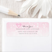 Étiquette Mariage de Merci raffiné de coeur rose (En situation)