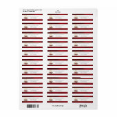 Étiquette Mariage de monogramme de crête florale de Noël cla (Feuille entière)