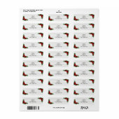 Étiquette Mariage de Noël de la branche des roses rouges et  (Feuille entière)