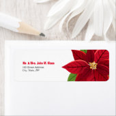 Étiquette Mariage de Noël Poinsettia (En situation)