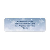 Étiquette Mariage de Noël sous la neige de l'hiver bleu merv (Devant)