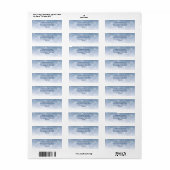 Étiquette Mariage de Noël sous la neige de l'hiver bleu merv (Feuille entière)