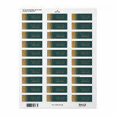 Étiquette Mariage de Parties scintillant Dark Green Gold Adr (Feuille entière)