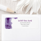 Étiquette Mariage de peinture à l'aquarelle violet moderne (En situation)