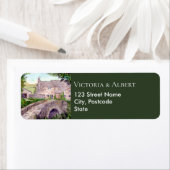 Étiquette Mariage de peinture aquarelle du pont de pierre (En situation)