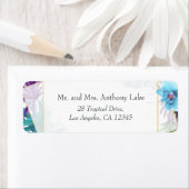 Étiquette Mariage de plage des orchidées tropicales géométri (En situation)