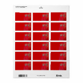 Étiquette Mariage de porte rouge chinois Adresse/Étiquettes  (Feuille entière)