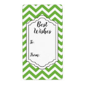 Étiquette Mariage de printemps vert et blanc Chevr (Devant)