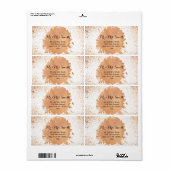 Étiquette Mariage de pulvérisation de cuivre - Collection fi (Feuille entière)