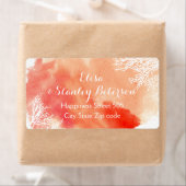 Étiquette Mariage de récif corallien moderne abstrait (En situation)