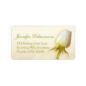 Étiquette Mariage de réponse unique en blanc rose (Devant)