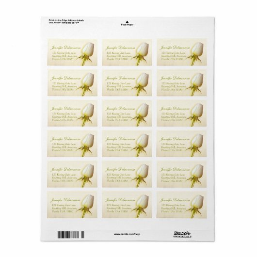 Étiquette Mariage de réponse unique en blanc rose (Feuille entière)