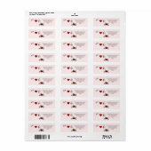 Étiquette Mariage de roses rouges et roses (Feuille entière)