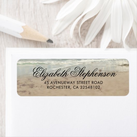 Étiquette Mariage de sable et de vagues (En situation)