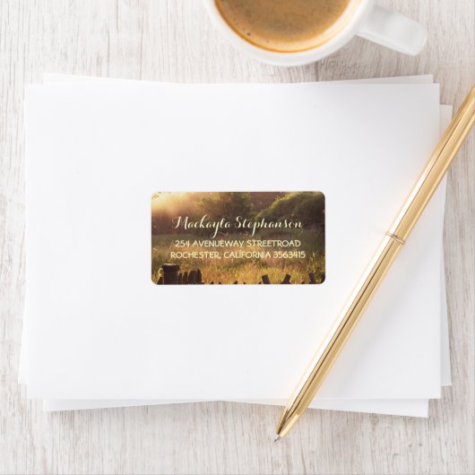 Étiquette Mariage de scène rustique (En situation)