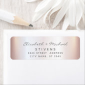 Étiquette Mariage de script de feuille rose douce minimalist (En situation)
