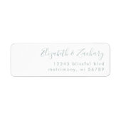 Étiquette Mariage de script de verre de mer moderne Adresse  (Devant)