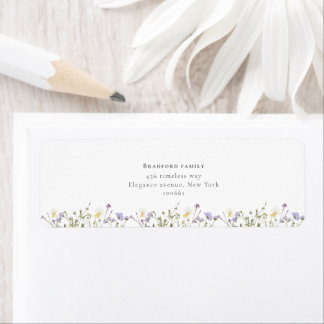 Étiquette Mariage de script Fleur sauvage boho élégant