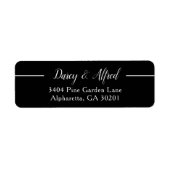 Étiquette Mariage de script moderne noir élégant Adresse de  (Devant)