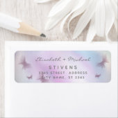 Étiquette Mariage de script papillon holographique (En situation)