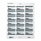 Étiquette Mariage de silhouette de la mosquée islamique (Feuille entière)