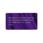 Étiquette Mariage de soie violette (Devant)