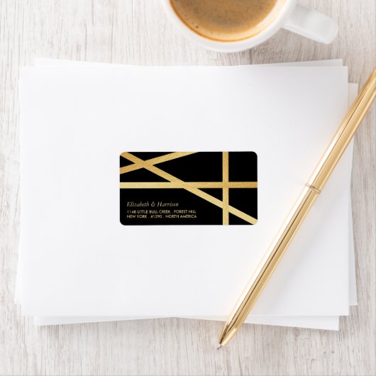 Étiquette Mariage de style géométrique de l'effet d'huile d' (En situation)