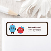 Étiquette Mariage de thème Robot mignon (En situation)