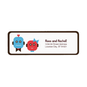 Étiquette Mariage de thème Robot mignon