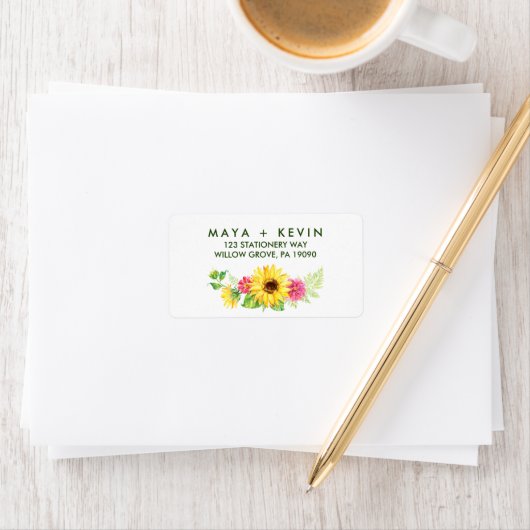 Étiquette Mariage de tournesol d'été (En situation)