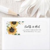 Étiquette Mariage de tournesol floral - Adresse de retour (En situation)