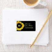 Étiquette Mariage de tournesol jaune (En situation)