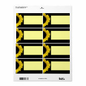 Étiquette Mariage de tournesol jaune (Feuille entière)