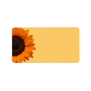 Étiquette Mariage de tournesol jaune ou adresse générale vie