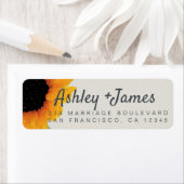 Étiquette Mariage de tournesol moderne Adresse de retour (En situation)